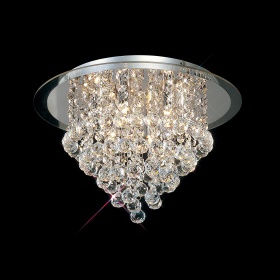 Atla Polished Chrome Crystal Ceiling Lights Diyas Flush Crystal Fittings
